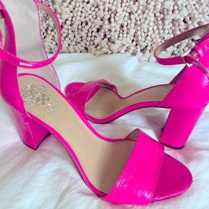 vince camuto corlina ankle strap sandal neon pink